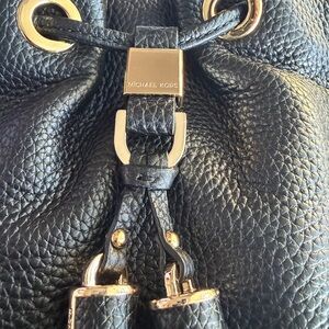 Michael Kors Black and Gold Leather Backpack